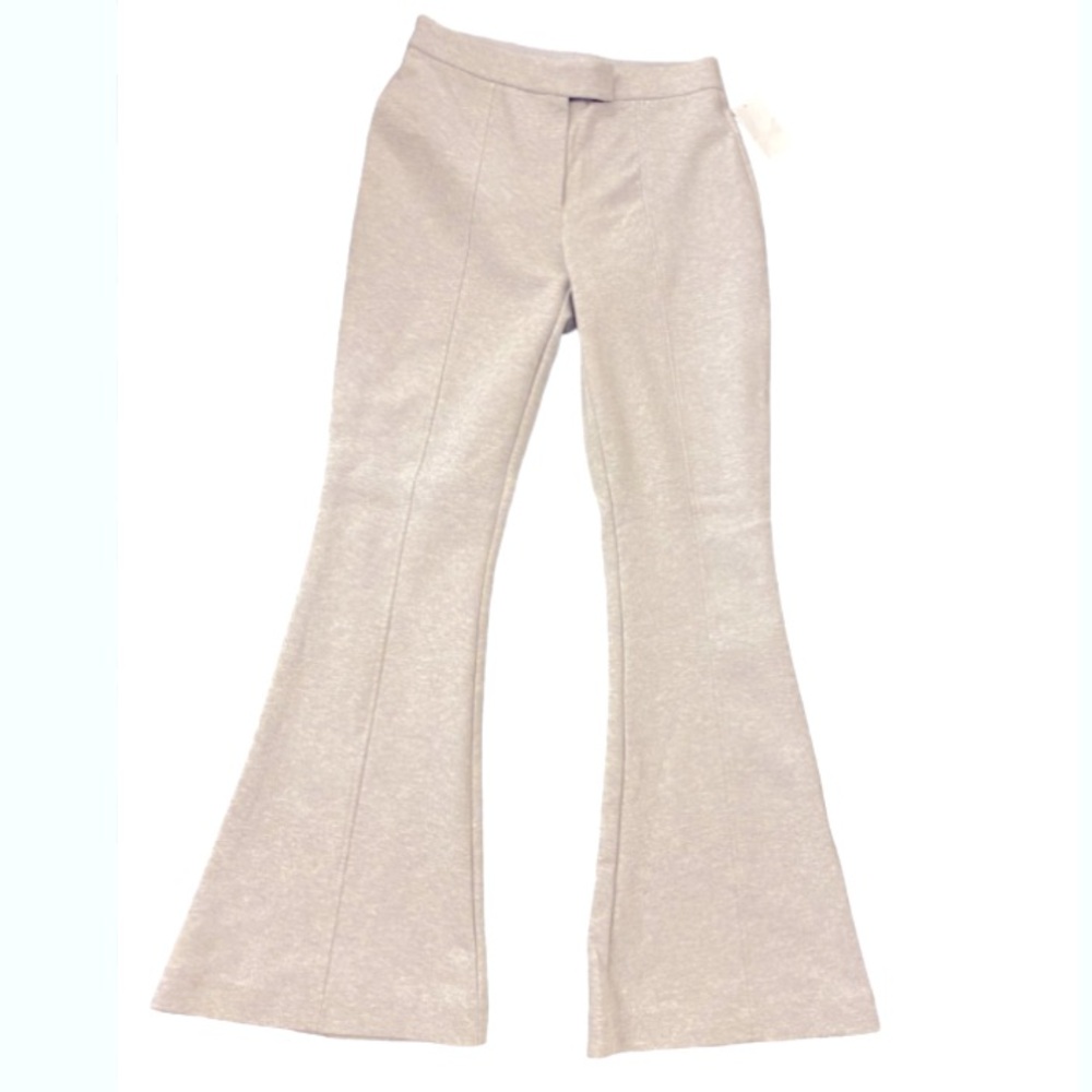 NWT TOPSHOP Twill Front Seam Women’s Work Office Wear Flare Trouser Pants Gray